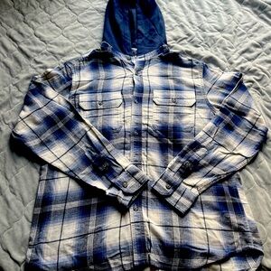 Blue Flannel w/ Hood